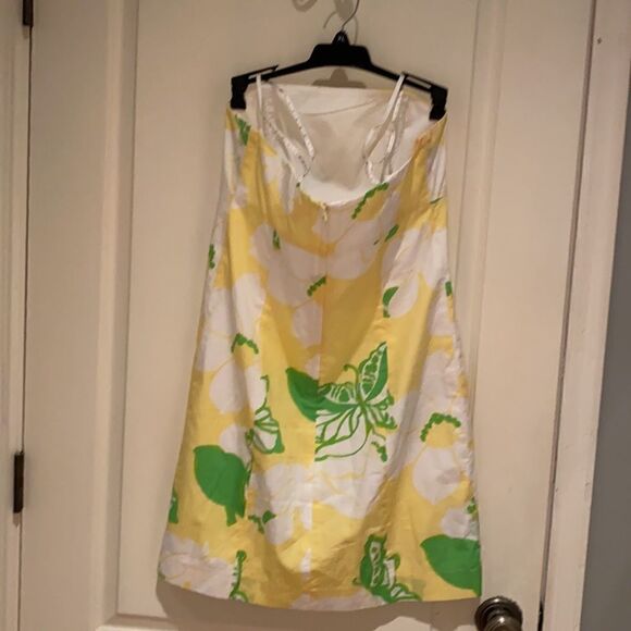 Lilly Pulitzer Strapless Dress in Yellow and Green Floral - Picture 2 of 3